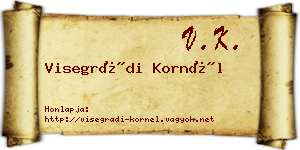 Visegrádi Kornél névjegykártya